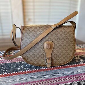 Brown Monogram Crossbody Saddle Bag